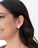 Brinco Redondo Flat Liso 10 mm Banho Branco