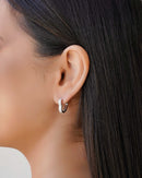 Brinco Argola Click Coração Cravejado Cristal 1.5 cm Ródio Branco