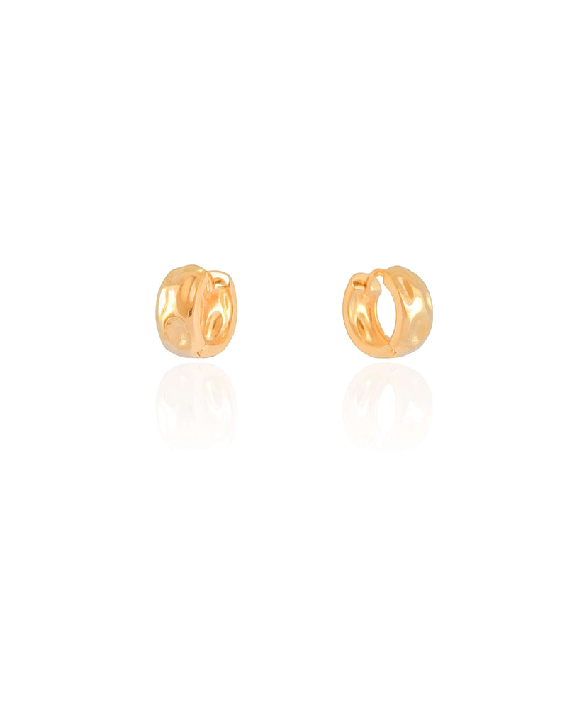 Brinco Argola Orgânica 1.2 cm Banhado a Ouro 18k