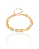 Pulseira Detalhada Banho Dourado
