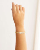 Pulseira Escamas 8 mm Banho Dourado