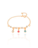 18K Gold Plated Children’s Bracelet with Pearls & Colorful Light Points