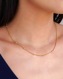 Gargantilha Veneziana Bolinhas 3 mm Banhado a Ouro 18K - 45 cm