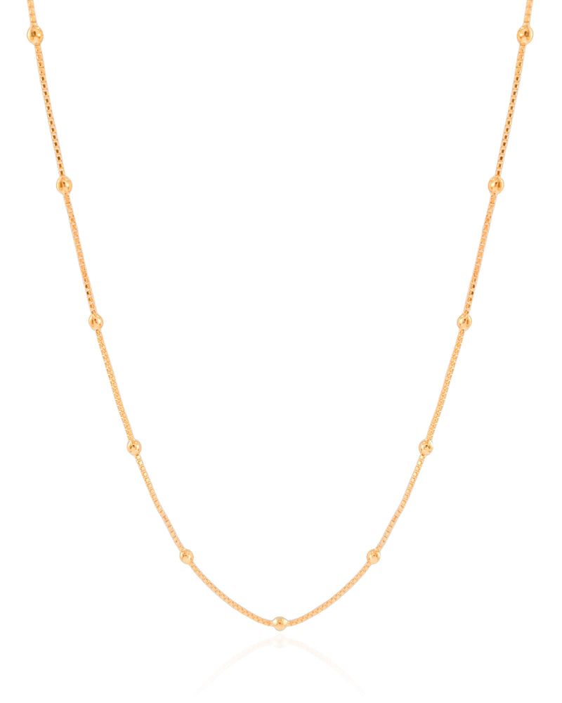 Gargantilha Veneziana Bolinhas 3 mm Banhado a Ouro 18K - 45 cm