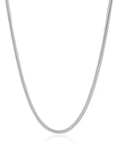 White Rhodium Plated Snake Chain Necklace – 3 mm