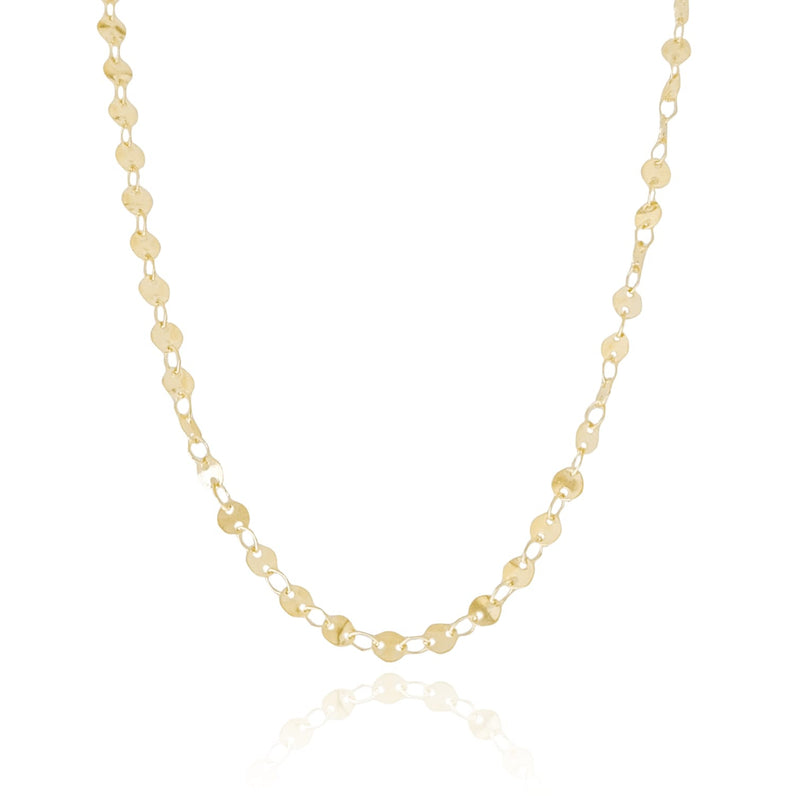 Gargantilha Plaquinhas Redondas Flat Banho Dourado