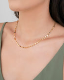 18K Gold Plated Flat Round Discs Necklace