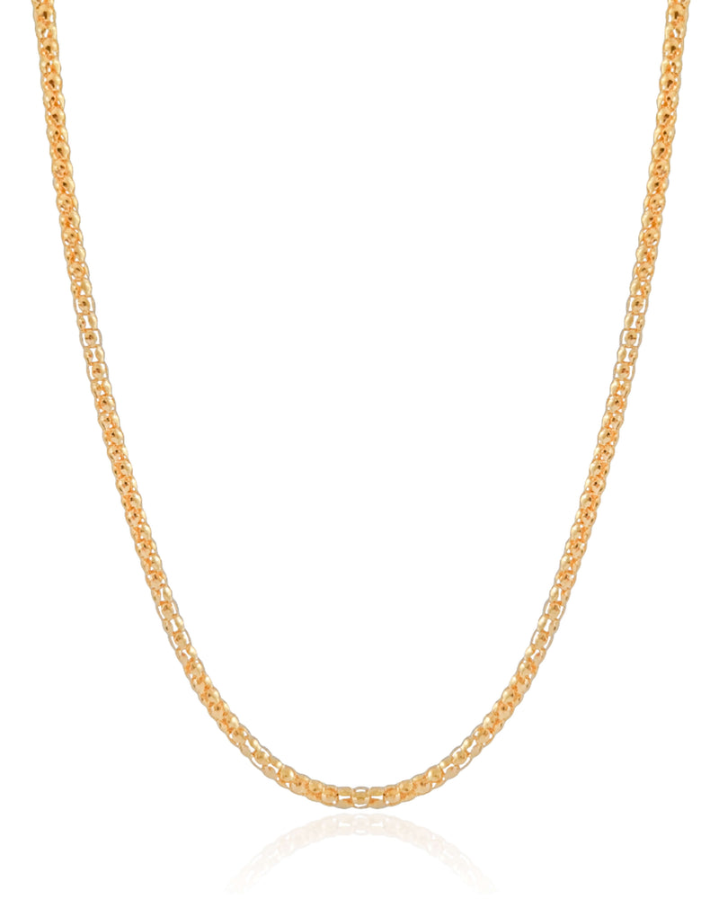 Strawberry Chain Necklace 3 mm Gold Plated 18K
