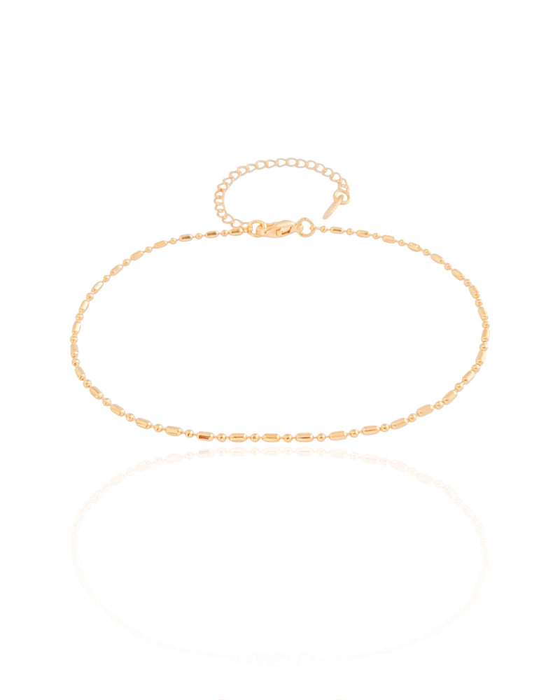 Tube Anklet Gold Plated 18K