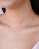 Tube Chain Necklace 1 mm Gold Plated 18K – 40 cm