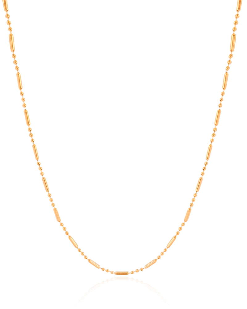 Tube Chain Necklace 1 mm Gold Plated 18K – 40 cm