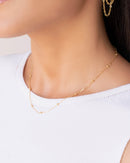 Choker à maillons et petites billes – Plaqué or 18 carats (35 cm)