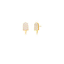 Kids Ice Cream Earrings with Zirconias Gold Plated 18K