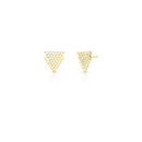 Triangular Earrings with Zirconias Gold Plated 18K