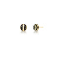 Round Enamel Gold Plated Earrings 18K