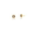 Round Earrings with Colorful Zirconias Gold Plated 18K