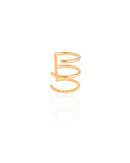 18K Gold Plated Triple Smooth and Twisted Band Piercing