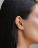 18K Gold Plated Triple Smooth and Twisted Band Piercing