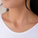 Collier en maille ruban fine 3 mm – Plaqué or 18 carats (45 cm)