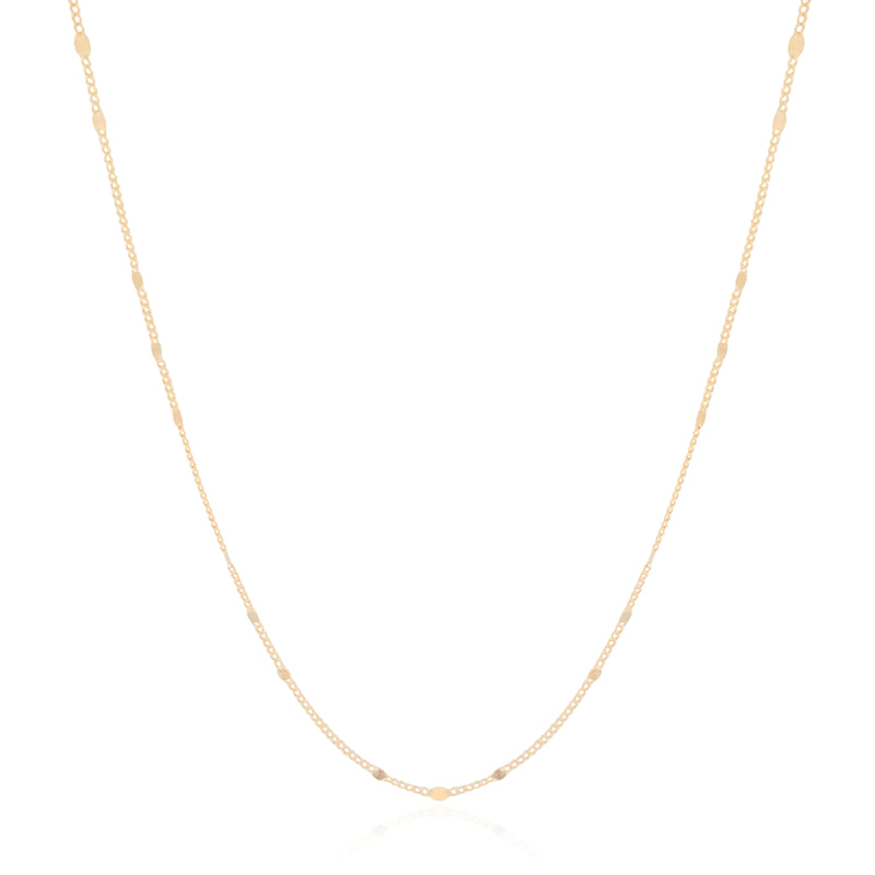 Grumet Long Necklace with 18K Gold Plated Plaques - 80 cm