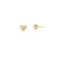 Heart-Shaped White Zirconia Stud Earrings – 18K Gold Plated