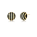 Enamel Round Stud Earrings – 18K Gold Plated large