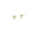 Mini Heart Zirconia Stud Earrings – 18K Gold Plated
