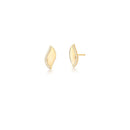 Curved Smooth and Paved Earrings – 18K Gold Plated