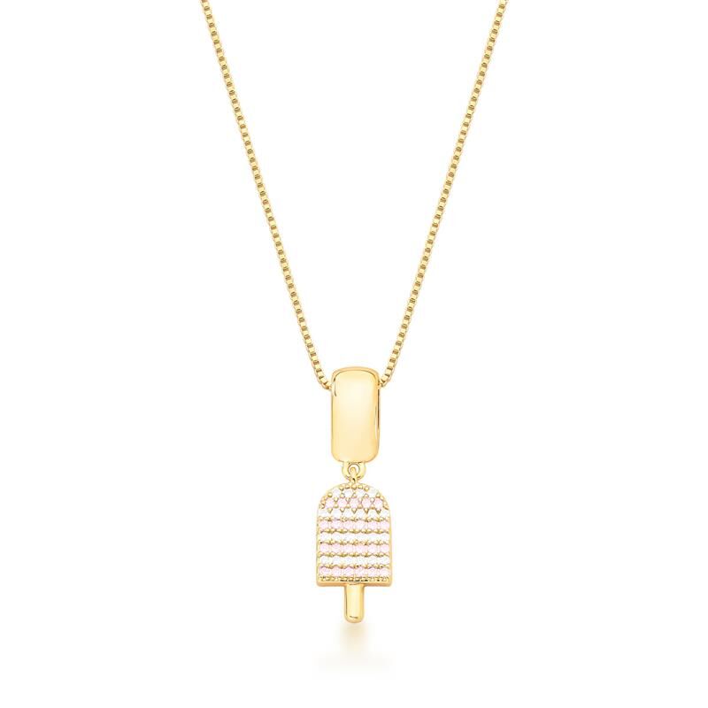 Kids Ice Cream Pendant Necklace – 18K Gold Plated