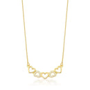 CORRENTE COM PINGENTE DE CORAÇÕES VAZADOS BANHADA A OURO