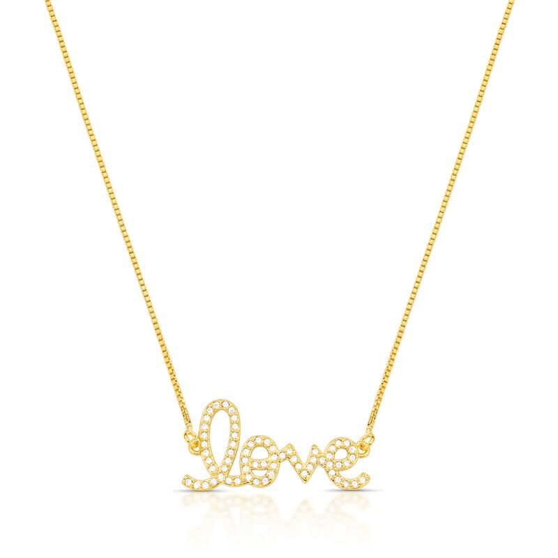 Love Openwork Pendant Necklace – 18K Gold Plated