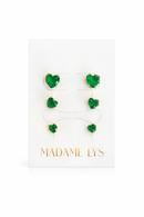 Ensemble boucle d’oreille cœur plaqué or 18k