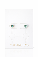 Boucles d’oreilles petit cœur bleu plaquées or 18K