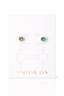 Boucles d’oreilles petit cœur vert plaquées or 18K