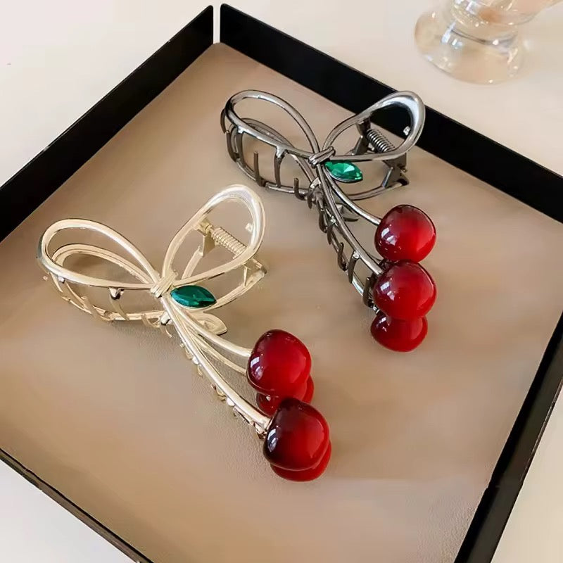 Cherry Metal Hair Clip